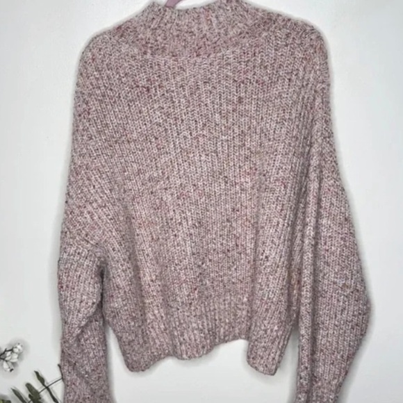 EXPRESS Chunky Cable Knit Marled Sweater - Picture 4 of 6